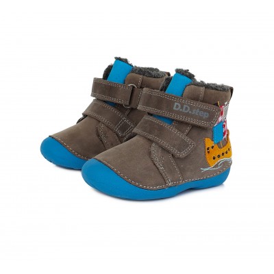 D.D. step chlapčenská detská zimná celokožená obuv 568 A Grey